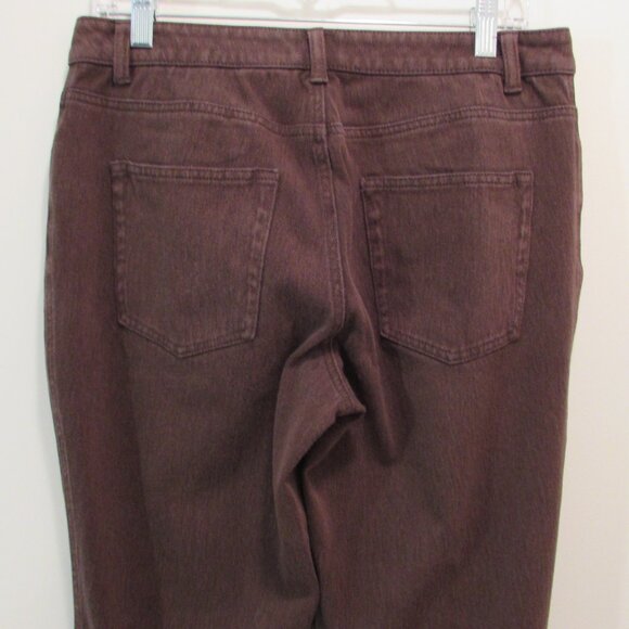 Coldwater Creek Brown Knit Denim Boot Cut Pants Size 8 - Picture 7 of 13